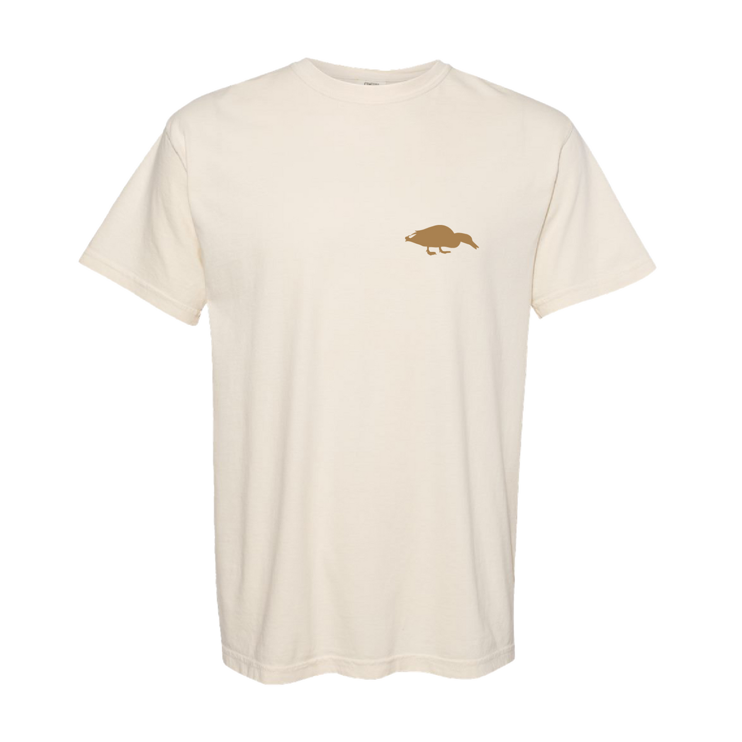 Front view of the No Calls Tee showcasing the iconic pocket icon logo, designed for a relaxed outdoor lifestyle.