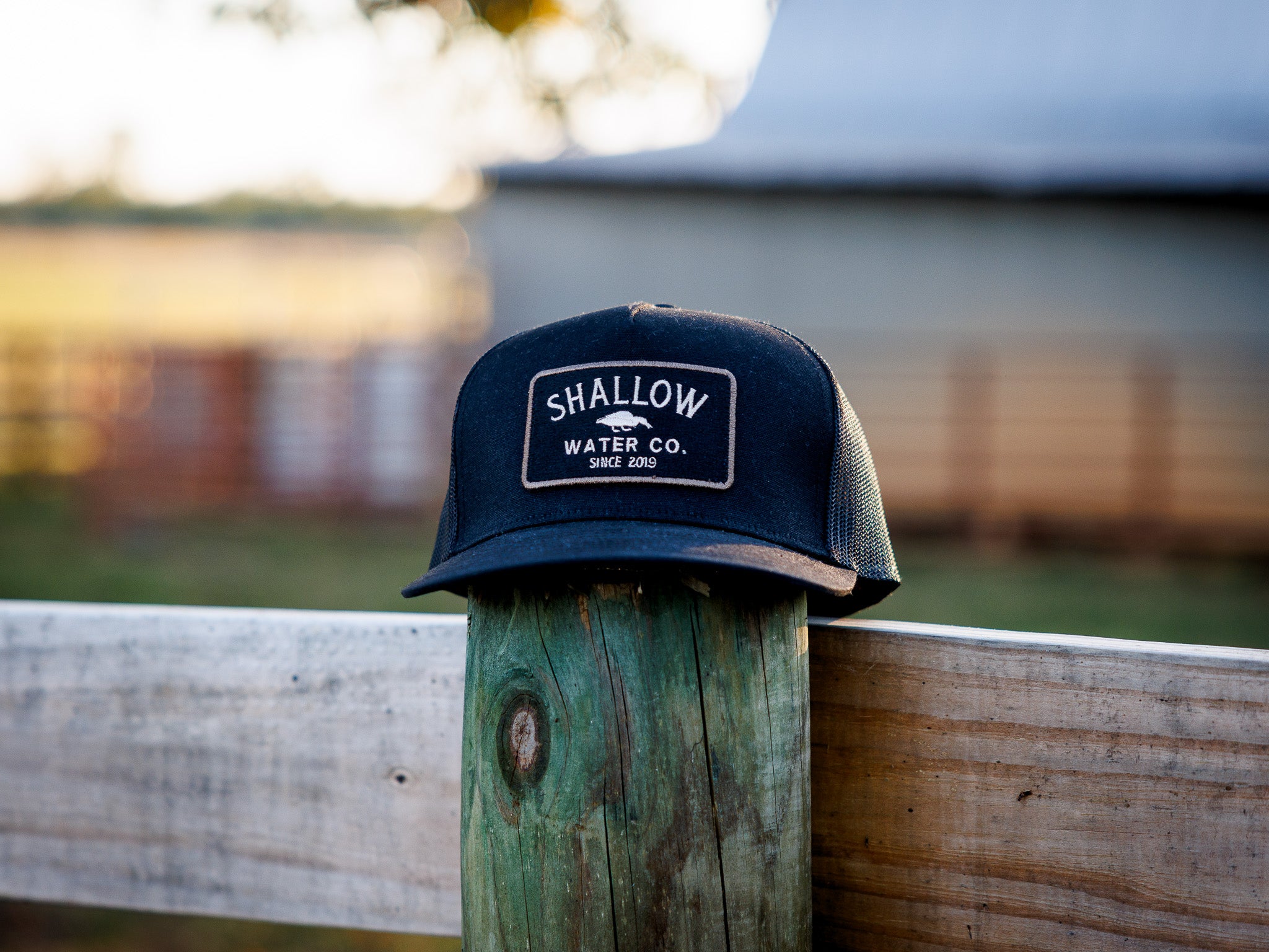 Driftwood Waxed Rambler Hat | Black Waxed Trucker | Shallow Water