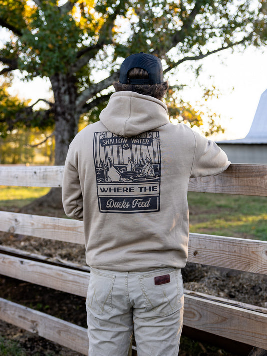 Where the Ducks Feed Hoodie | Khaki
