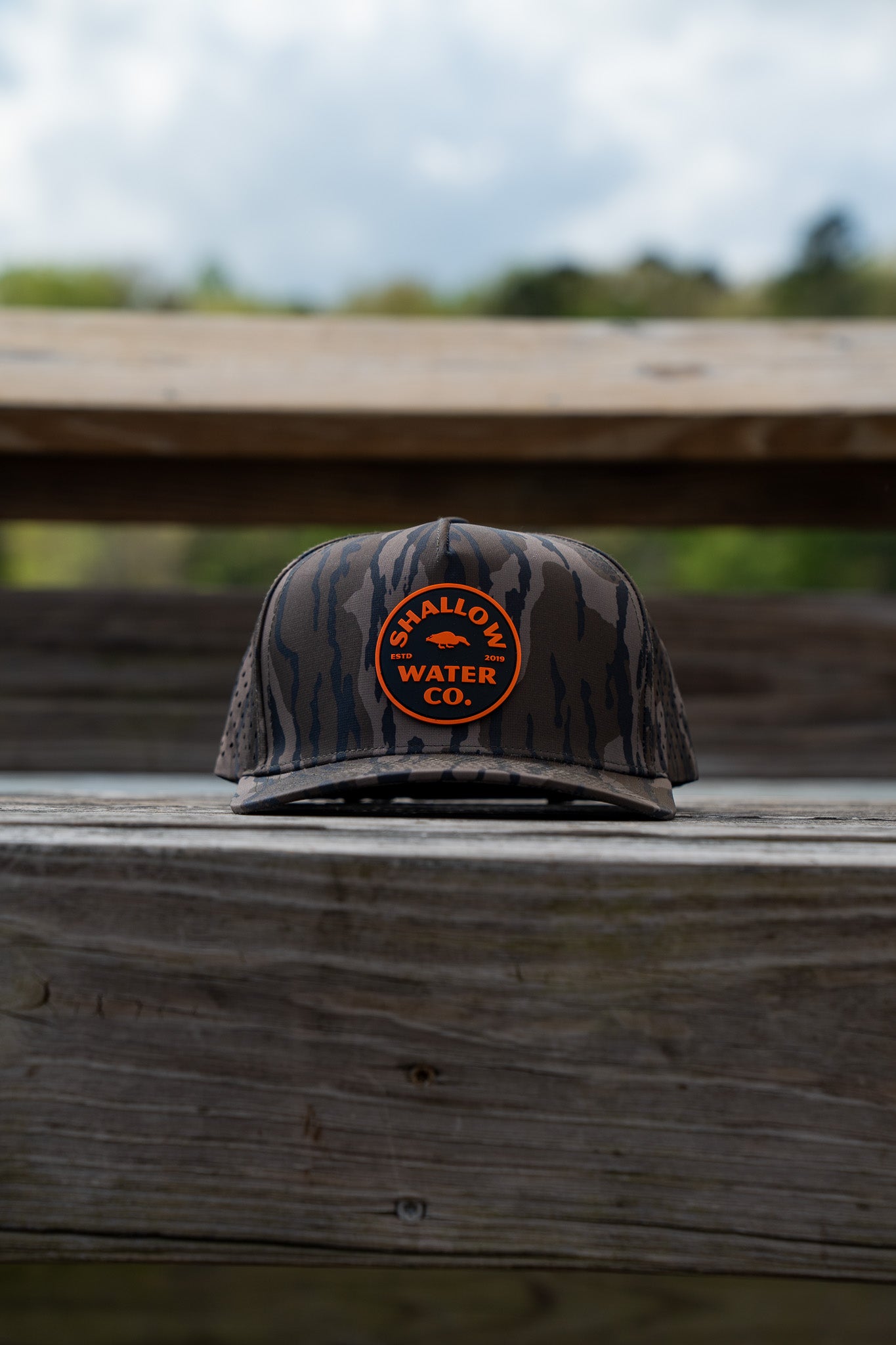 Bottomland Camo Performance Hat - Orange