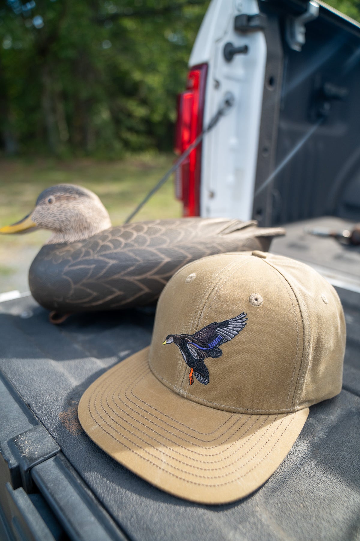 Waxed Rambler Trucker — Black Duck on Wheat