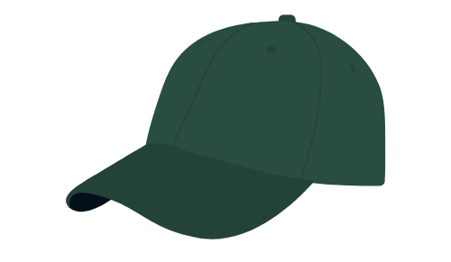 Green baseball cap on a white background