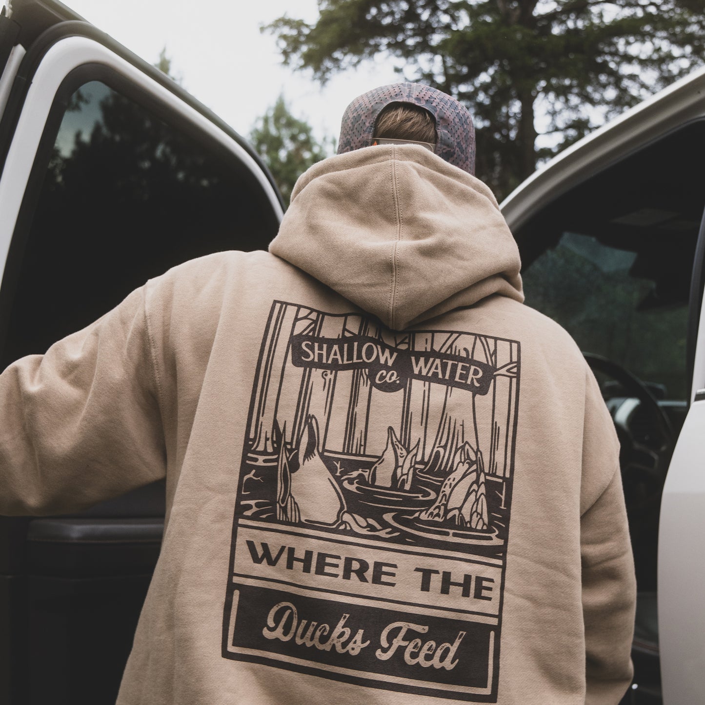 Where the Ducks Feed Hoodie | Khaki