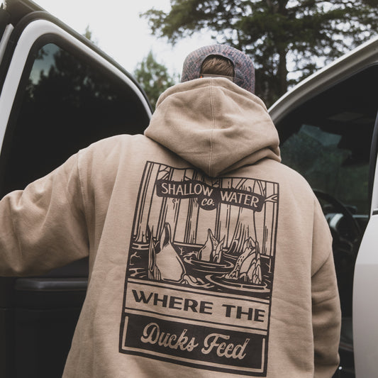 Where the Ducks Feed Hoodie | Khaki