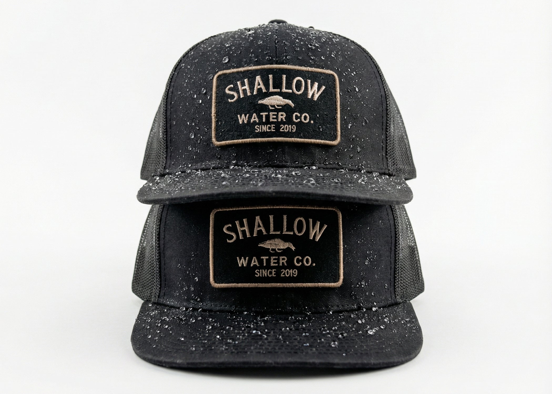 Driftwood Waxed Rambler Hat | Black Waxed Trucker | Shallow Water